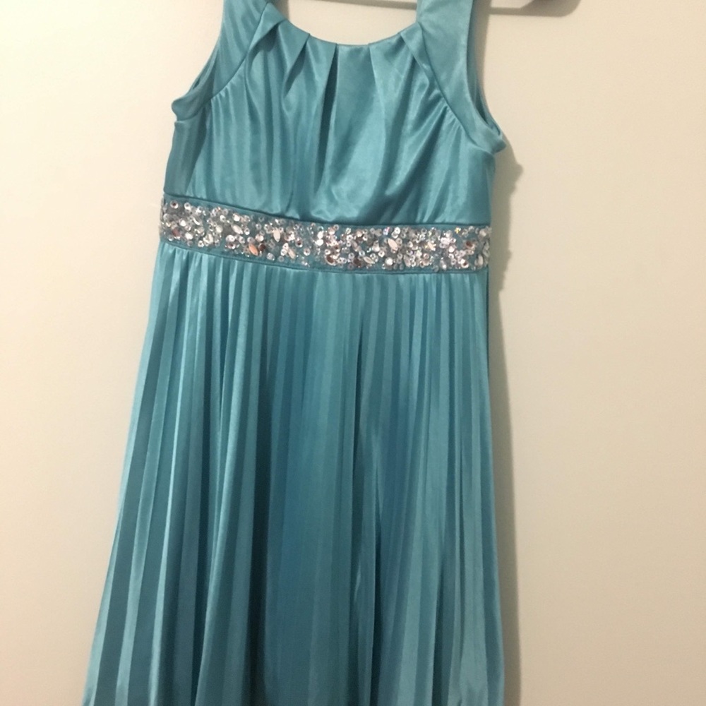 Silk Light Blue Sequin Dress